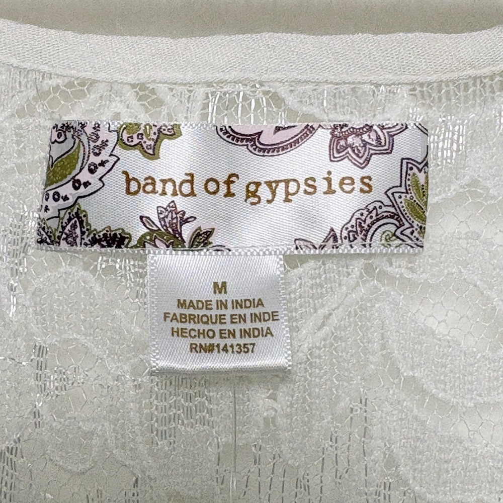 Band of Gypsies Romantic White Lace Button Maxi Dress Indie Folk Boho M NWT - Picture 3 of 13